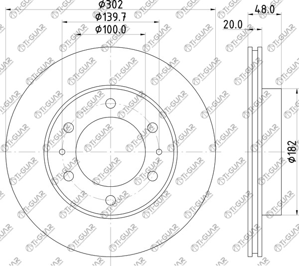 Диск тормозной правый TG-BDP0005/43512-60100 *Ti•GUAR (перфорированный) Диск тормозной правый TG-BDP0005/43512-60100 *Ti•GUAR (перфорированный)